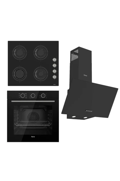 Ferre FRYART BASIC Serisi Siyah Set (CS205 + QXE62CS +D086 ) ürün görseli 1