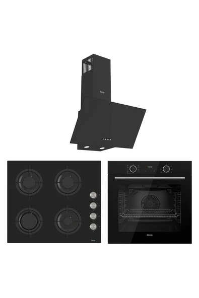 Ferre Black Mila Fryart Ankastre Set (D086+CS205+XE63CS) ürün görseli 1