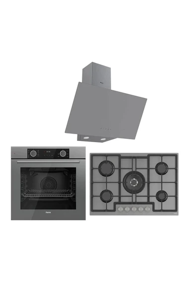 Luxury  Serisi Gri Ankastre Set ( D079 - Ed038 - Xe63cpr )