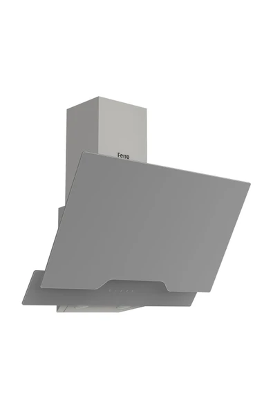 D065 Çift Camlı Girintili Dokunmatik 60 Cm Gri Davlumbaz