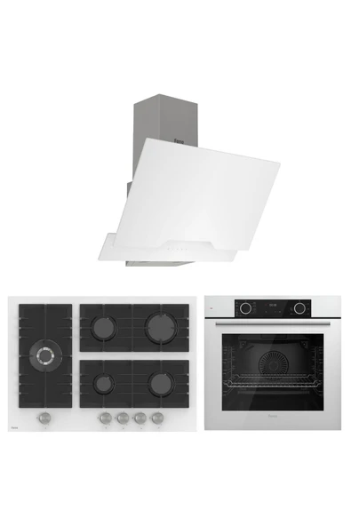 Ferre Fryart Bl Modüler Serisi Beyaz Ankastre Cam Set (d064 + Bl136 + Xe63cb)