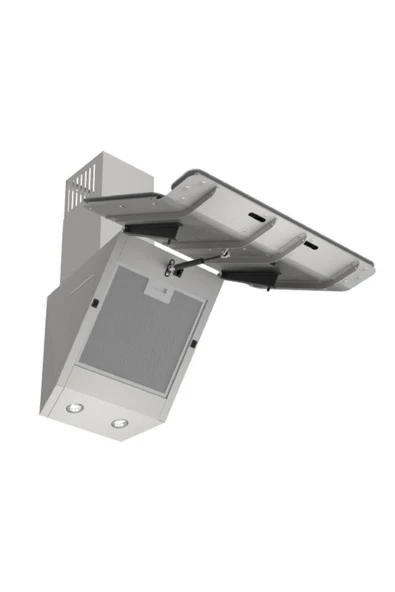 Ferre D082 Steamart Serisi Amortisörlü Dokunmatik 60 Cm Gri Davlumbaz-500m3 - Resim 3