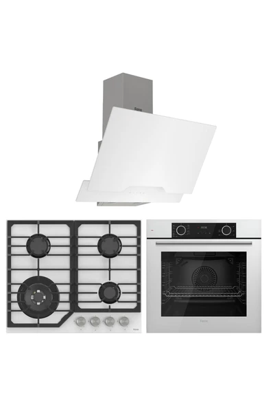 Ferre Fryart Nt Asimetrik Serisi Beyaz Ankastre Cam Set (d064 + Nt026/w + Xe63cb)