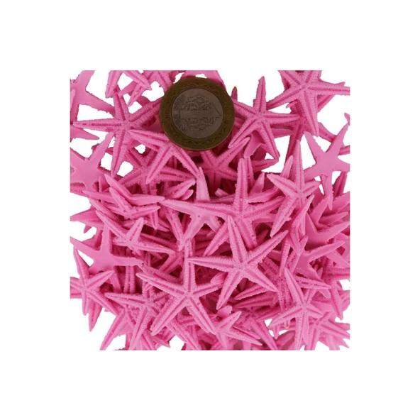 Polyester Deniz Yıldızı Minik Boy  1.5 Cm -3 Cm (100 Adet)  Pembe ürün görseli
