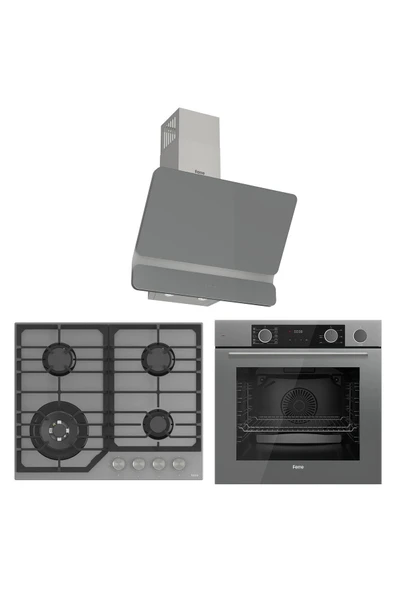 STEAMART NT ASİMETRİK SERİSİ GRİ ANKASTRE CAM SET (D082+NT028+XE64CPR)