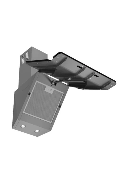 Ferre D080 Çift Camlı Plane Dokunmatik 60 CM Siyah Davlumbaz - Resim 3