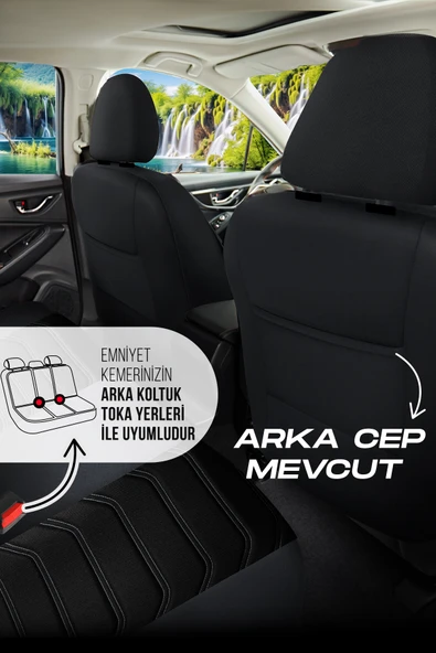 Panda Kılıf PANDA MANAVGAT SERISI LAKOS KUMAŞ OTO KOLTUK KILIFI - TAM SET - Resim 6