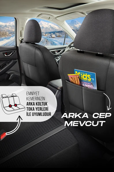 Panda Kılıf PANDA KARS SERISI KAZAYAĞI KUMAŞ OTO KOLTUK KILIFI - TAM SET - Resim 7