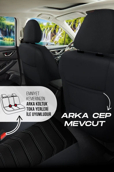 Panda Manavgat Serısı Lakos Kumaş Oto Koltuk Kılıfı - Tam Set - 6