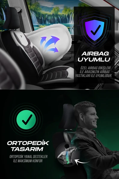 Panda Kılıf PANDA MANAVGAT SERISI LAKOS KUMAŞ OTO KOLTUK KILIFI - TAM SET - Resim 4