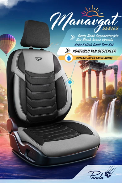 Panda Kılıf PANDA MANAVGAT SERISI LAKOS KUMAŞ OTO KOLTUK KILIFI - TAM SET - Resim 2