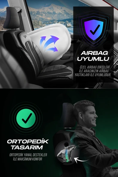 Panda Kılıf PANDA KARS SERISI KAZAYAĞI KUMAŞ OTO KOLTUK KILIFI - TAM SET - Resim 4