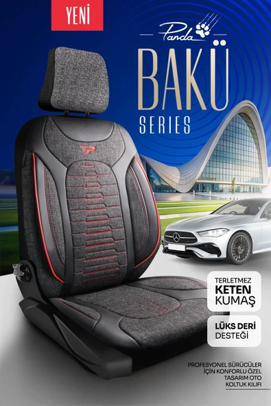 Panda Kılıf PANDA BAKÜ SERISI KETEN KUMAŞ OTO KOLTUK KILIFI - TAM SET - 2