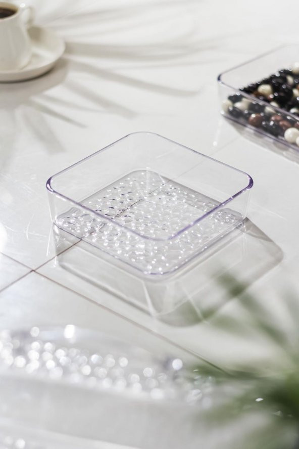 Akrilik Şeffaf 4lü Tek Kapaklı Kahvaltılık & Sunumluk - 3