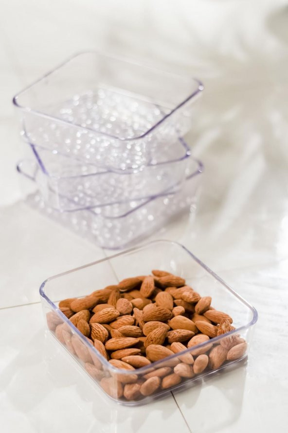 Akrilik Şeffaf 4lü Tek Kapaklı Kahvaltılık & Sunumluk - 5