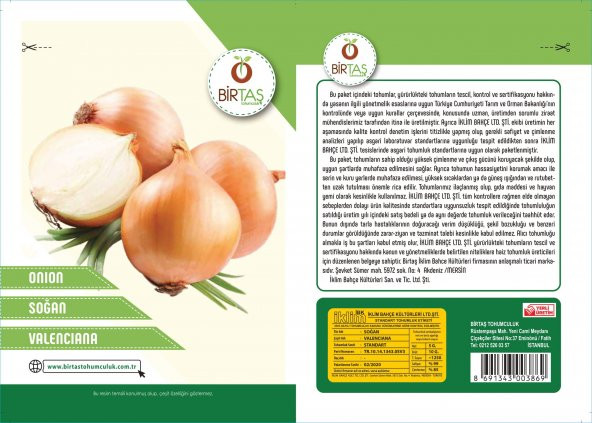 Birtaş Kuru Soğan Tohumu Paket Ücretsiz Kargo
