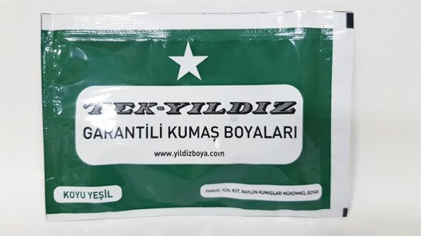 Yıldız Toz Kumaş Boyası Koyu Yeşil Renk Ücretsiz Kargo