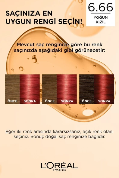 L'Oreal Paris Excellence Intense Saç Boyası 6.66 Yoğun Kızıl - 7