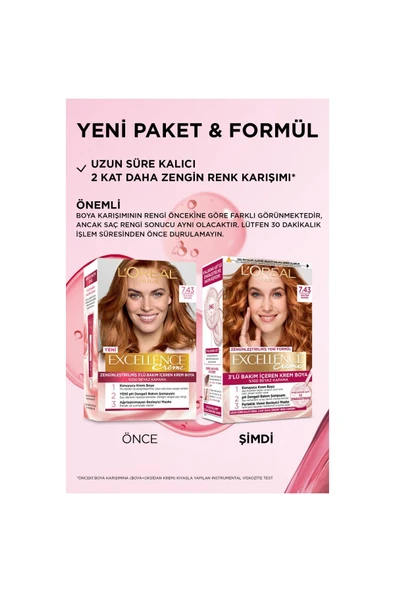 L'Oreal Paris Creme Saç Boyası 7.43 Sultan Bakırı - Resim 3
