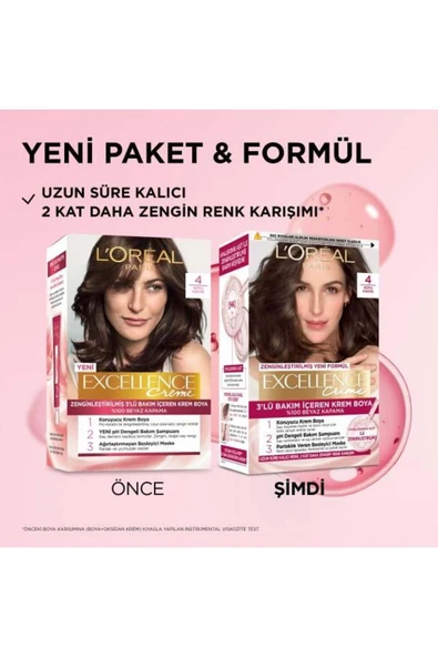 L'Oréal Paris Excellence Creme 4 Koyu Kahve Saç Boyası - 2