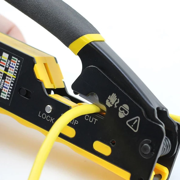 Crimper RJ45 Sıkma Aracı, Ağ Tel Soyucu Kablo Kesici,Hepsi bir arada 6P-RJ11/12 8P-RJ45 Crimper,, - 4