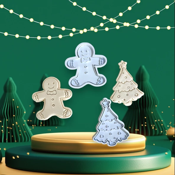 yeni yıl temalı kalıp,kurabiye kalıbı,yılbaşı temalı çok amaçlı kalıp - 2