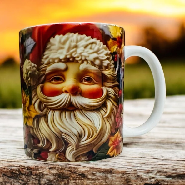 noel baba baskılı bardak,yılbaşı temalı bardak,yeni yıl bardağı, - 2