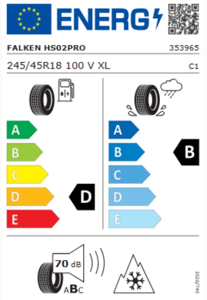 Falken Eurowinter HS02 Pro 245/45R18 100V XL M+S 3PMSF Oto Kış Lastiği (Üretim Yılı: 2024) - Resim 2