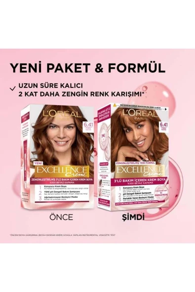 L'Oréal Paris Excellence Creme 6.41 Fındık Kahve Saç Boyası - Resim 2