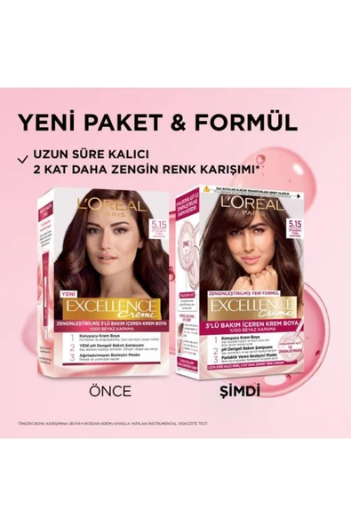 L'Oréal Paris Excellence Creme 5.15 Efsanevi Türk Kahvesi Saç Boyası - Resim 2