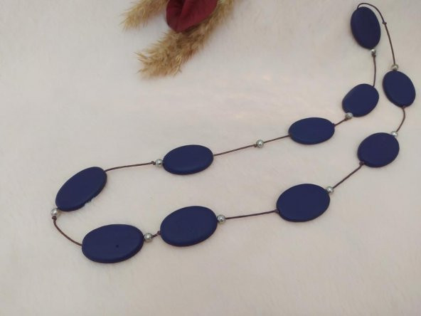 Hdmarketim El Yapımı Ahşap Lila Tasarım Trend Kolye - 2