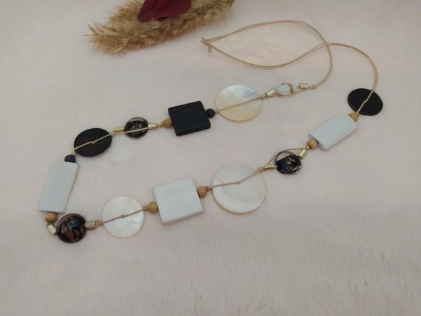 Hdmarketim Doğal Sedef Taş Moda Tasarım Kolye ürün görseli