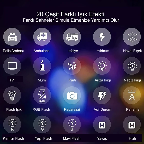 HyMark RGB-CL120 LED Video Fotoğraf Dolgu Işığı 9000K LCD Ekran 20 Efekt DSLR Vlog Canlı Yayın - Resim 5