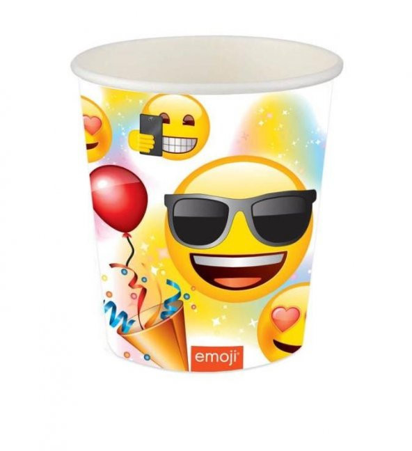 Roll-Up Karton Bardak Emoji Doğum Günü Parti 200cc 8li