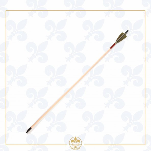 Geleneksel Okçuluk - Ahşap Ok (2,5" Tüylü- 63cm) Genç Yay Oku.