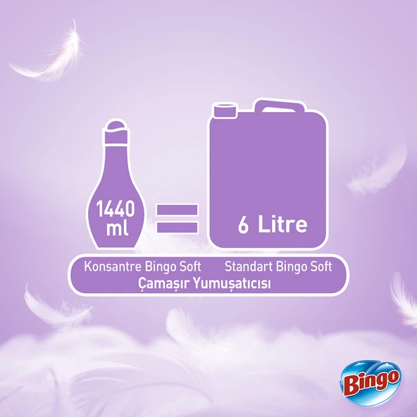 Bingo Soft Konsantre Çamaşır Yumuşatıcısı Sensitive 1440 ml X 4 Adet - 6