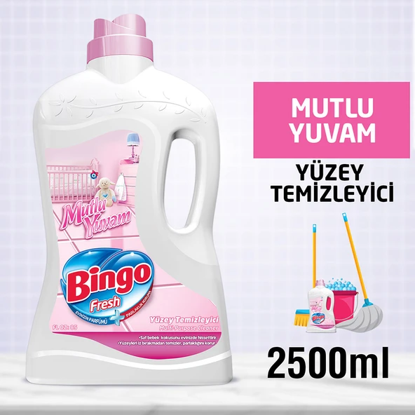 Bingo Fresh Yüzey Temizleyici Mutlu Yuvam 2,5 L 2'li + Bingo Soft Konsantre Yumuşatıcı Manolya 1440 ml 2'li - 3
