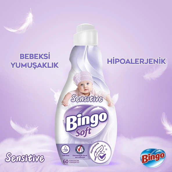 Bingo Soft Konsantre Çamaşır Yumuşatıcısı Sensitive 1440 ml X 6 Adet - 5