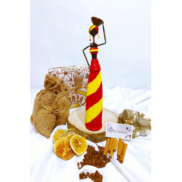 ModaYani Galatasaray HandMade El Yapımı Afrikalı Kadın Biblo Geri Dönüşüm Bereket Bebekleri