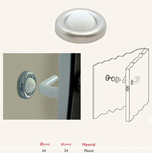 Gürçay Kapı Kol Stoperi Tampon Mat Krom - 2