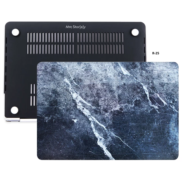 Macbook Pro Kılıf 15 inç Mermer09NL (Touchbarlı 15" Pro) A1707 A1990 ile Uyumlu - 3