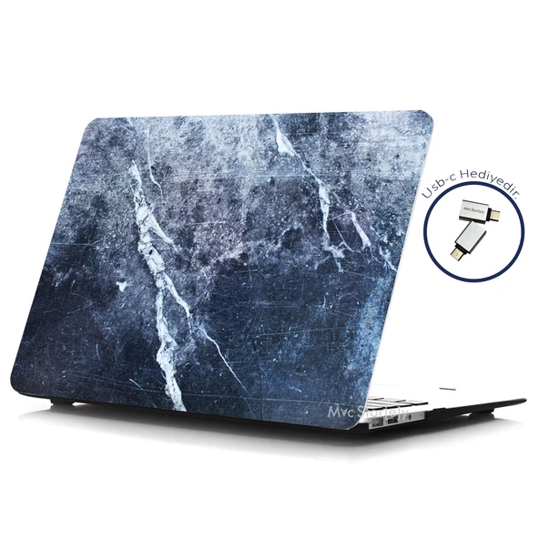 Macbook Pro Kılıf 15 inç Mermer09NL (Touchbarlı 15" Pro) A1707 A1990 ile Uyumlu - 5