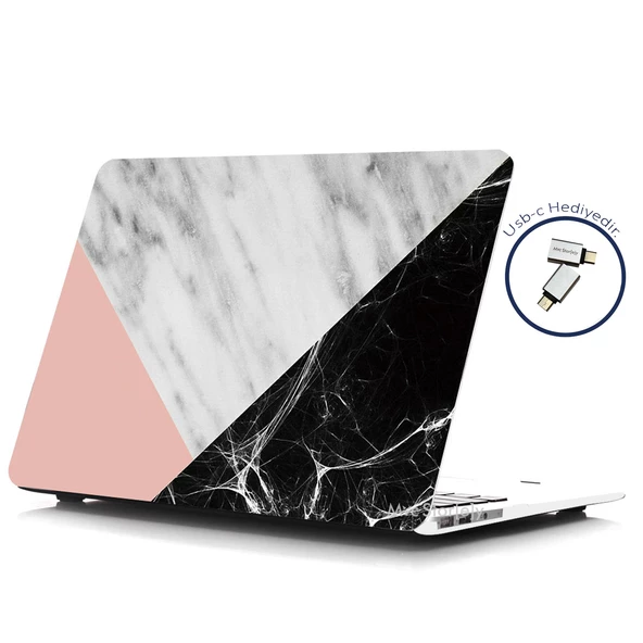 Macbook Pro Kılıf 15 inç Mermer09NL (Touchbarlı 15" Pro) A1707 A1990 ile Uyumlu - 6