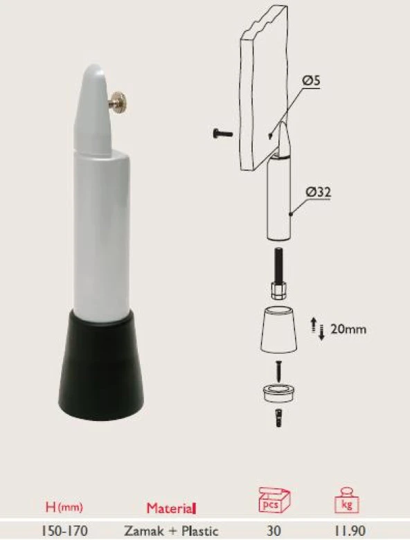 Gürçay Kabin Ayağı 25.661 - Resim 2