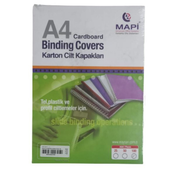 MAPI CILT KAPAGI KARTON A4 YESIL 100 LU 250GR