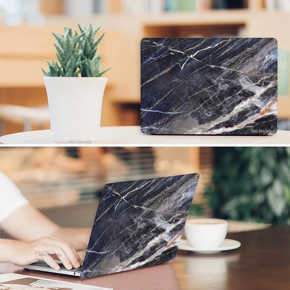 Macbook Pro Kılıf 15 inç Mermer06NL (Touchbarlı 15" Pro) A1707 A1990 ile Uyumlu - 7