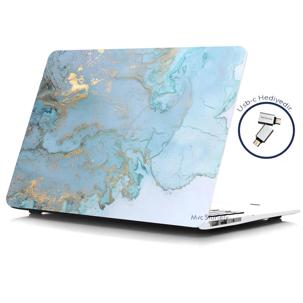 Macbook Pro Kılıf 15 inç Mermer06NL (Touchbarlı 15" Pro) A1707 A1990 ile Uyumlu - 6