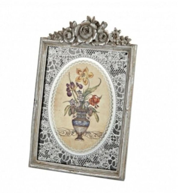 Sılver Çiçekli Çerçeve 5x7 cm - 2