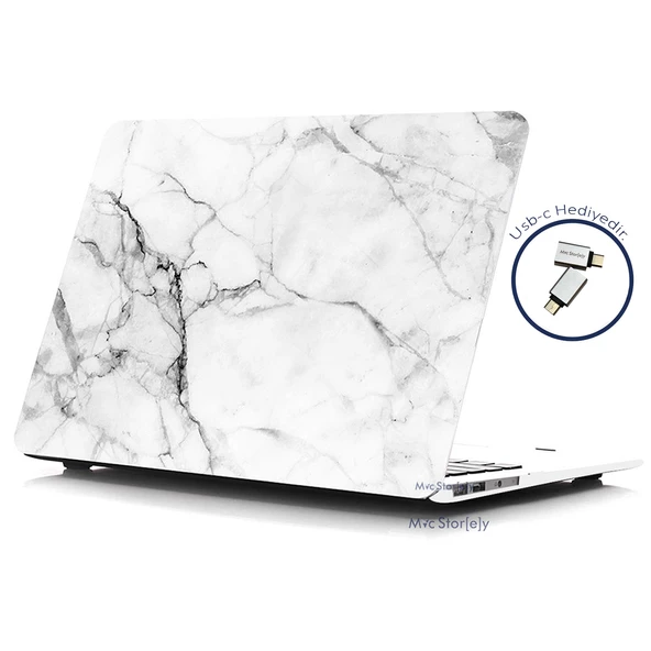 Macbook Pro Kılıf 15 inç Mermer11NL (Touchbarlı 15" Pro) A1707 A1990 ile Uyumlu - 6