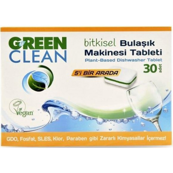 GREEN CLEAN BİTKİSEL BULAŞIK MAKİNESİ TABLETİ 30 ADET